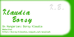 klaudia borsy business card